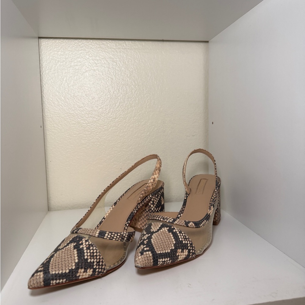 Antonio Melani Snakeskin Slingback Heels